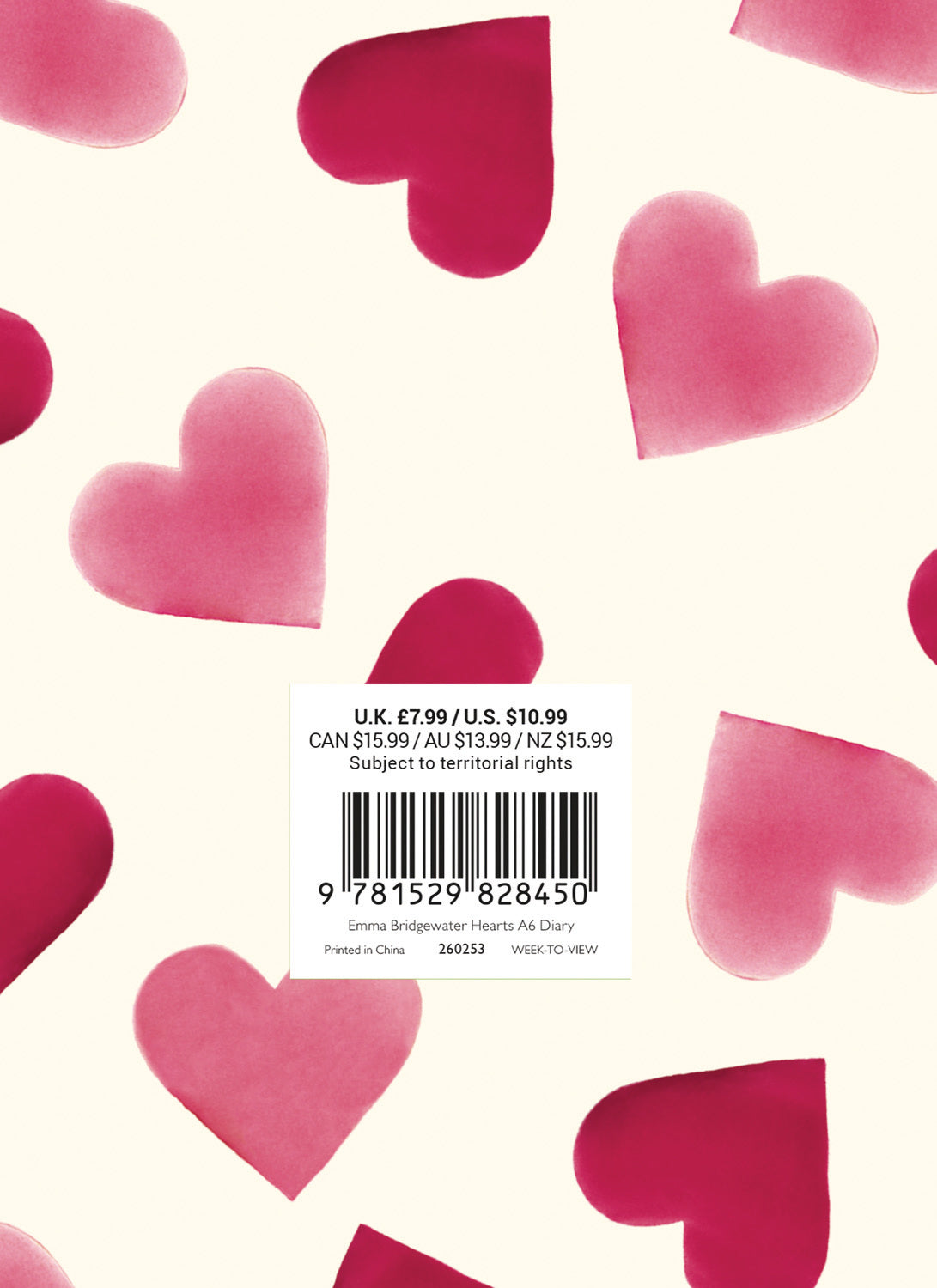 Emma Bridgewater Big Pink Hearts A6 Diary 2026