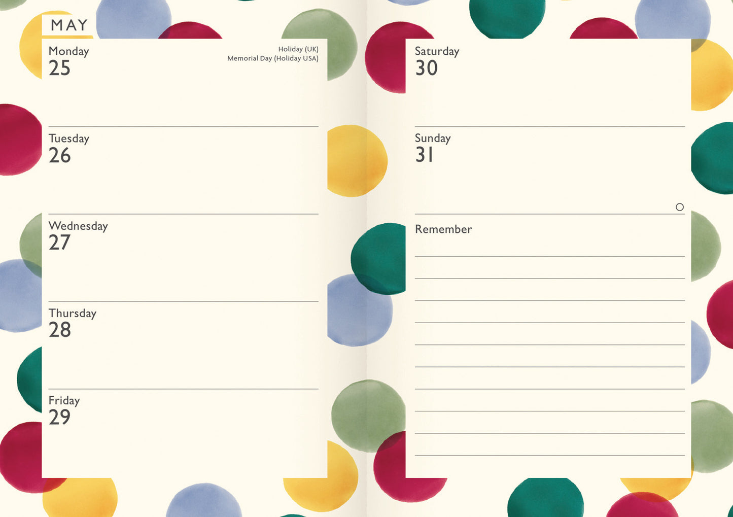 Emma Bridgewater, Big Polka Dot A6 Diary 2026