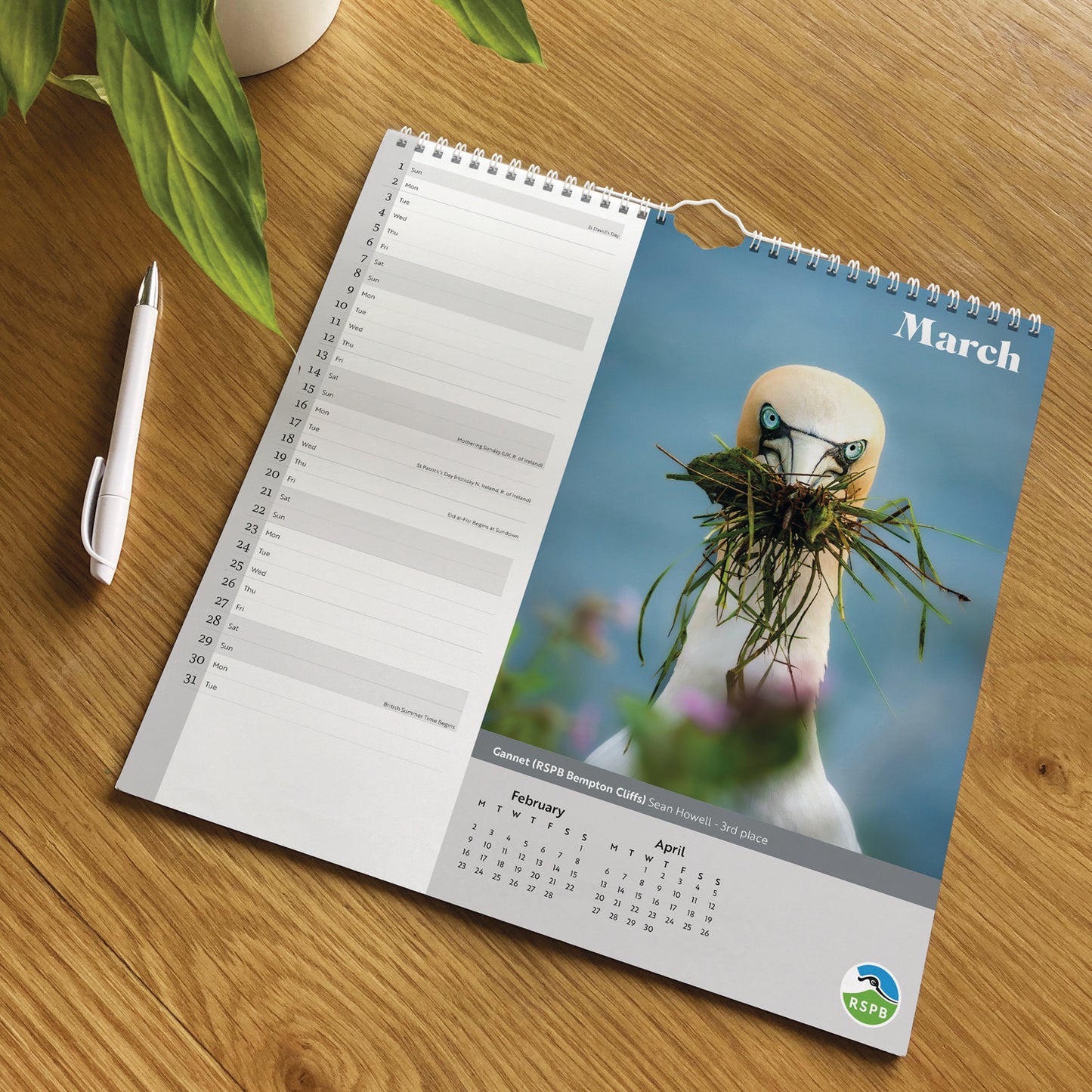 RSPB Inspiring Nature Photo Competition Wiro Wall Calendar 2026