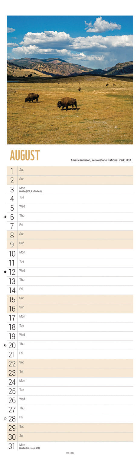 WWF, Beautiful World Slim Calendar 2026