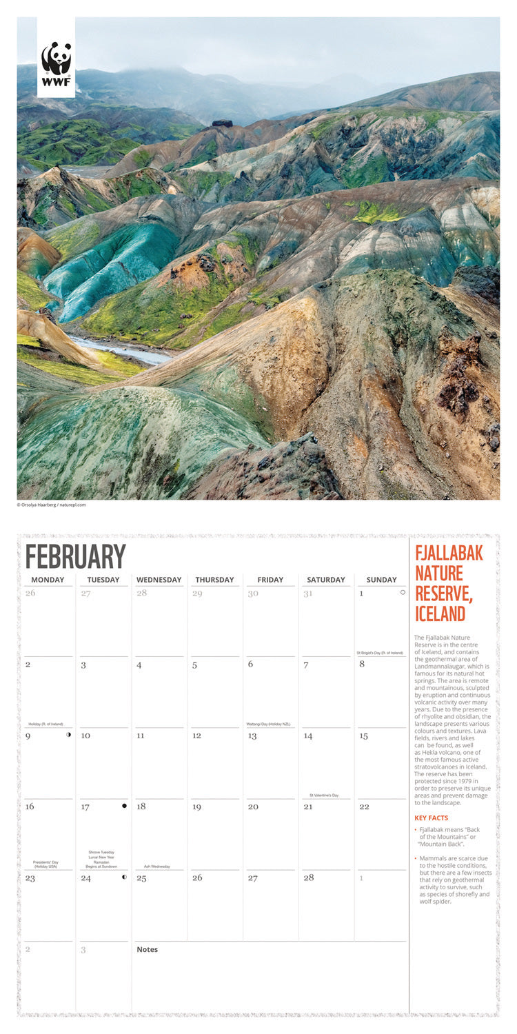 WWF, Fragile Earth, Wall Calendar 2026
