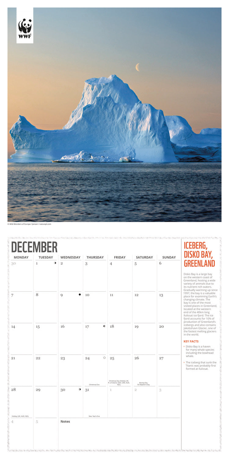 WWF, Fragile Earth, Wall Calendar 2026
