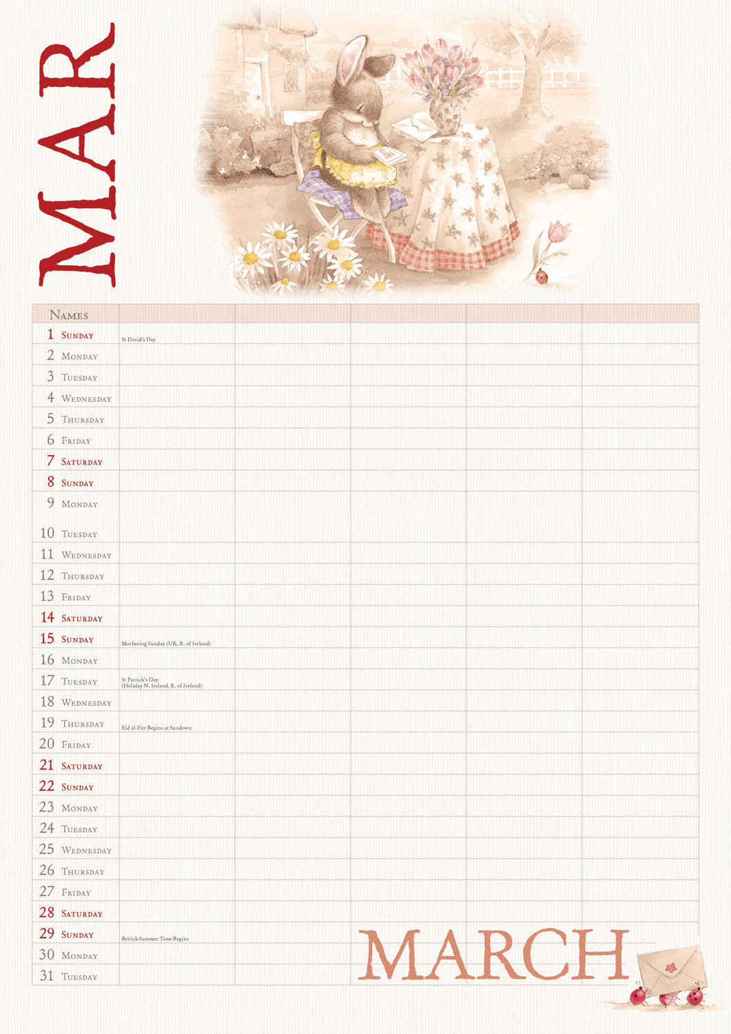 Country Companions MTV Planner A4 Calendar 2026