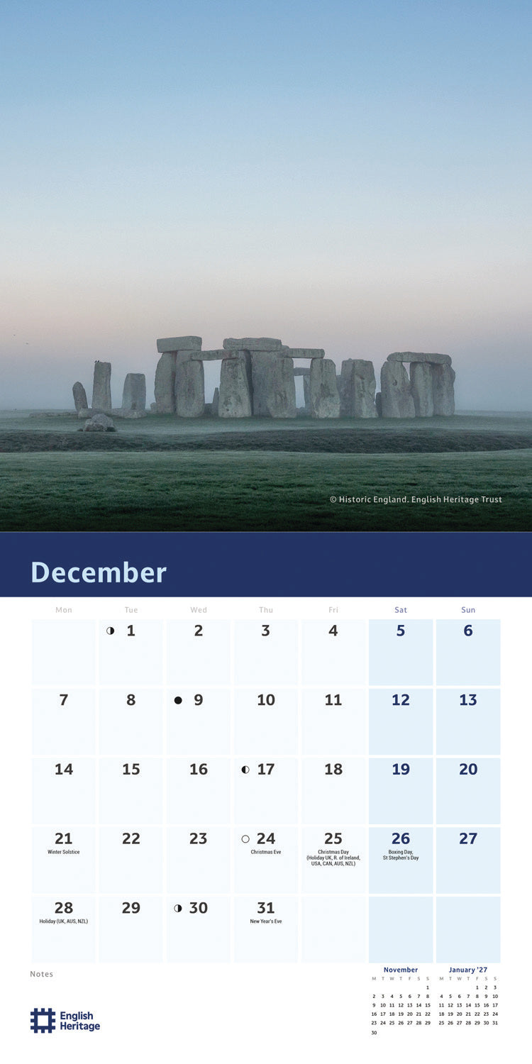 English Heritage, Stonehenge Mini Calendar 2026