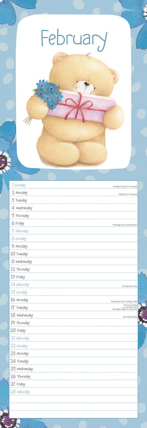 Forever Friends Slim Calendar 2026