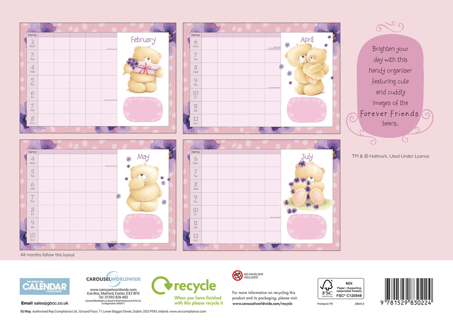 Forever Friends WTV Planner A4 Calendar 2026