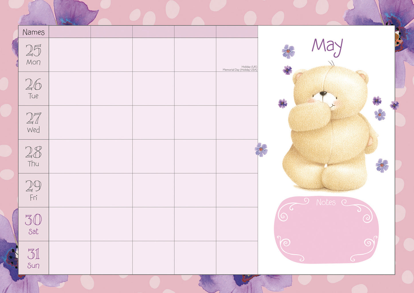 Forever Friends WTV Planner A4 Calendar 2026