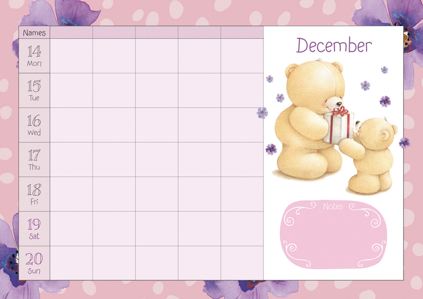 Forever Friends WTV Planner A4 Calendar 2026