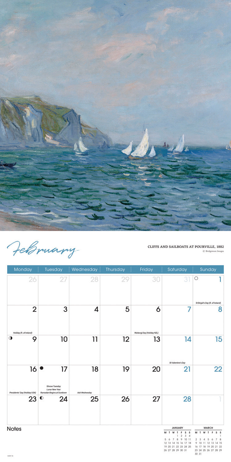 Monet Wall Calendar 2026
