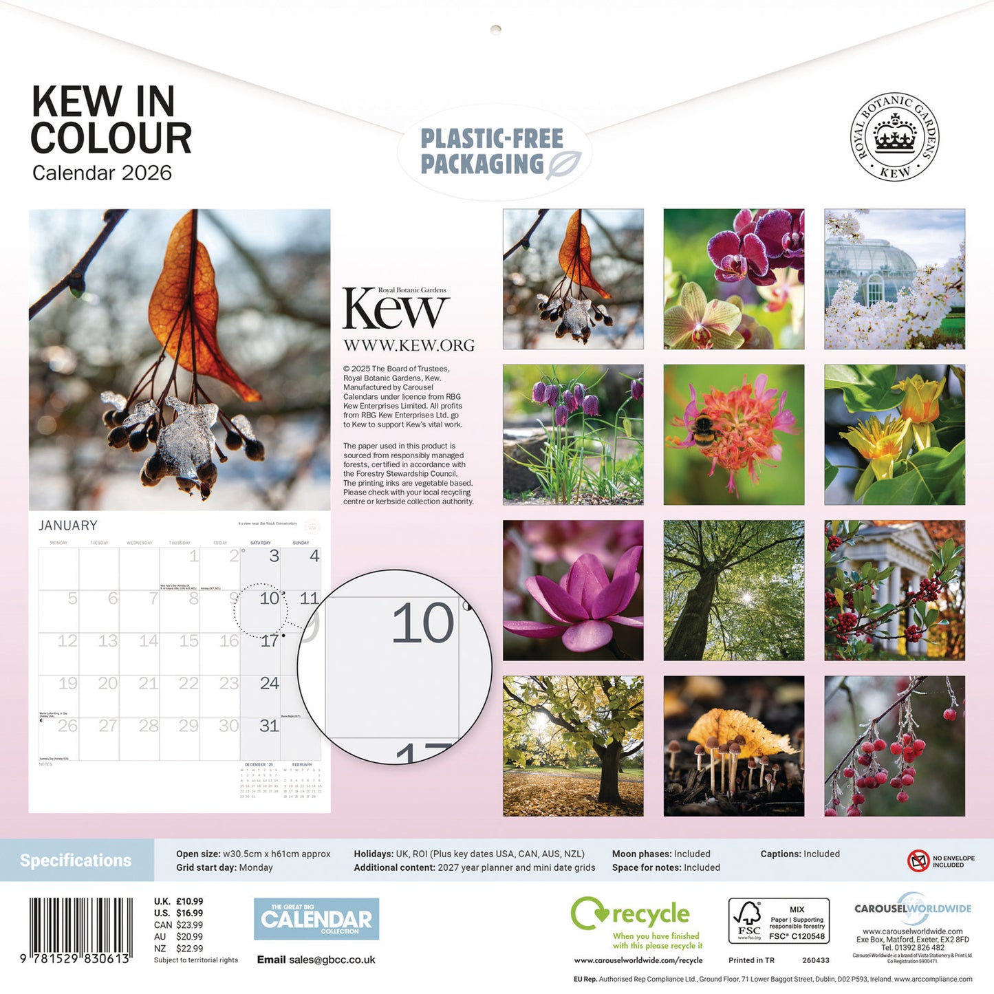 Royal Botanic Gardens Kew, Kew in Colour Wall Calendar 2026