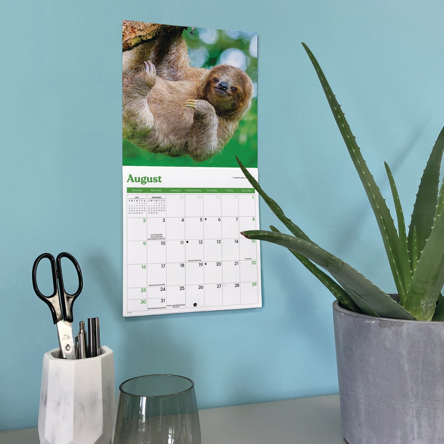 Sloths M (Sunday Start) Calendar 2026