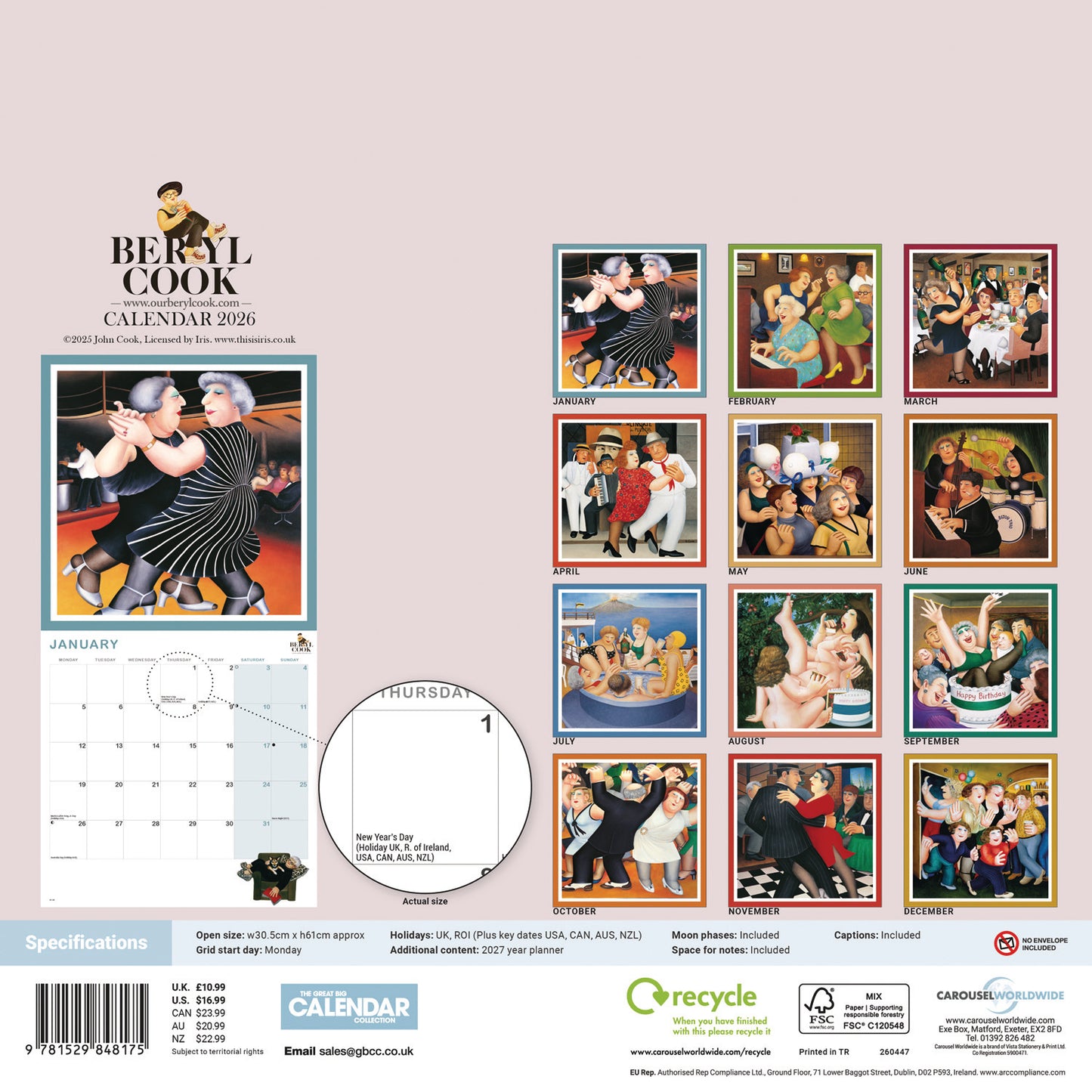 Beryl Cook Wall Calendar 2026
