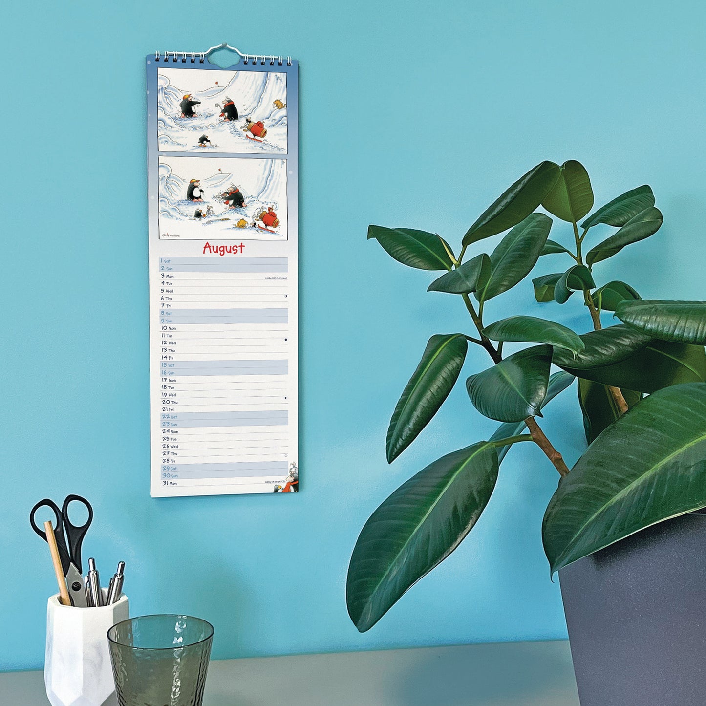 Eric the Penguin Slim Calendar 2026