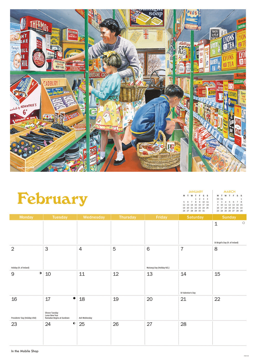 Golden Days, Trevor Mitchell A4 Calendar 2026