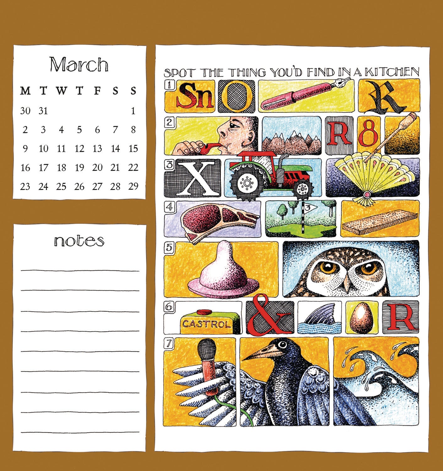 Simon Drew Easel Calendar 2026