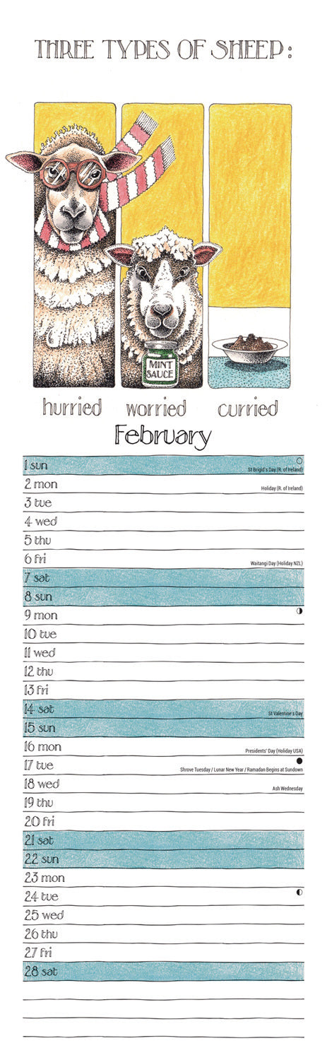 Simon Drews Famous Phrases Slim Calendar 2026