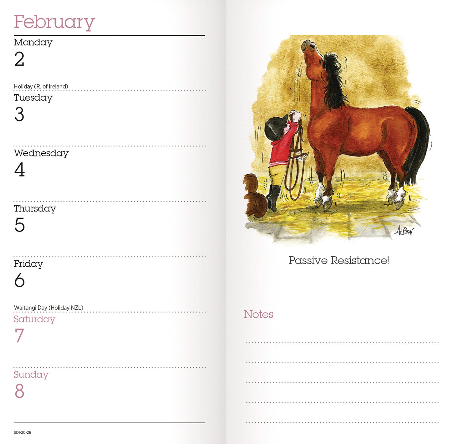 Alisons Animals Slim Diary 2026