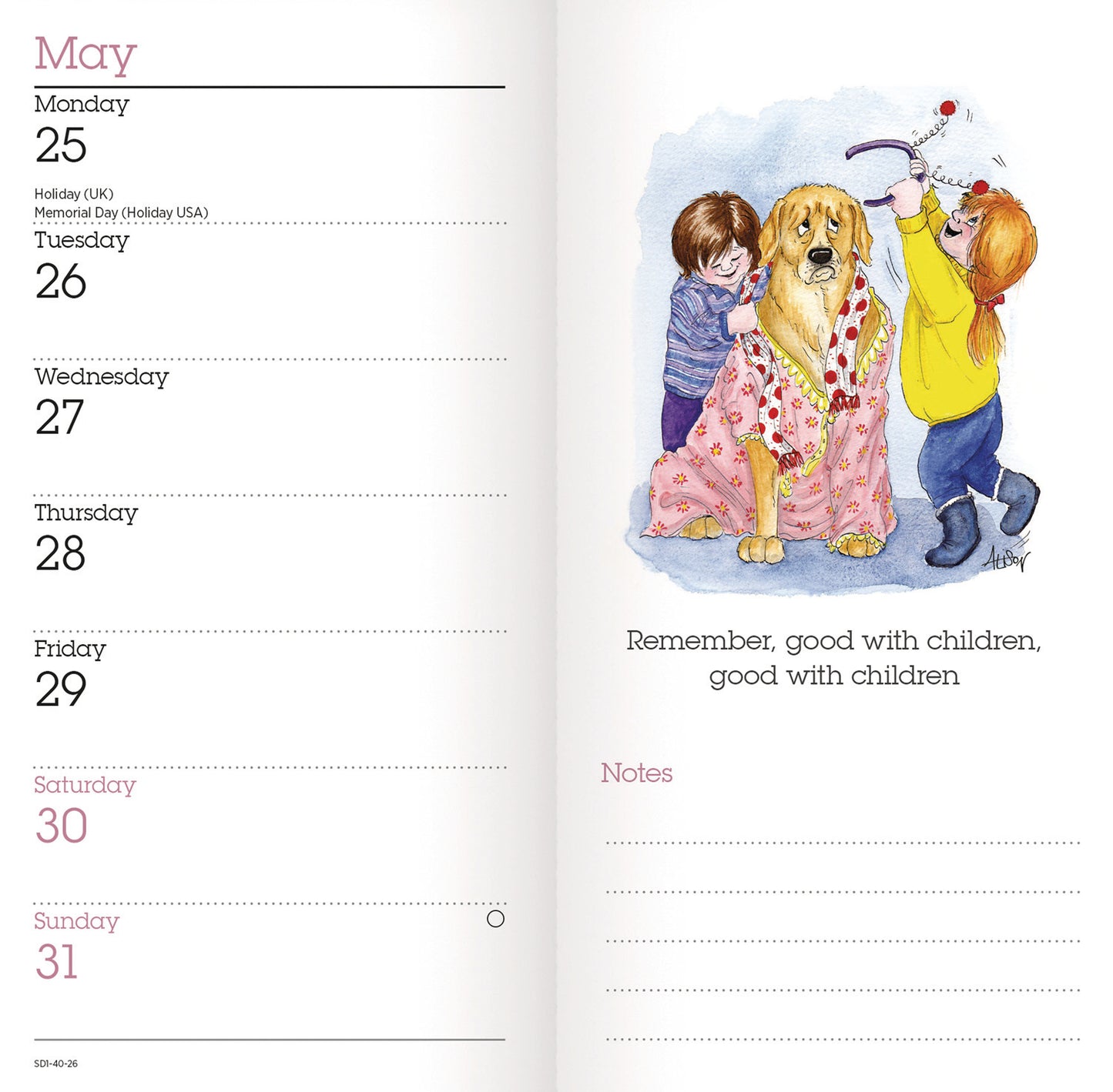 Alisons Animals Slim Diary 2026