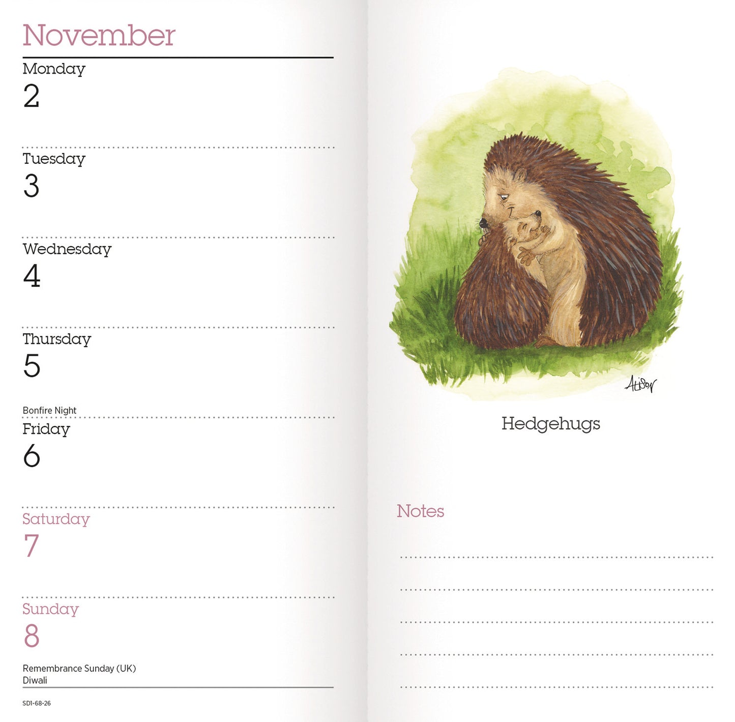 Alisons Animals Slim Diary 2026