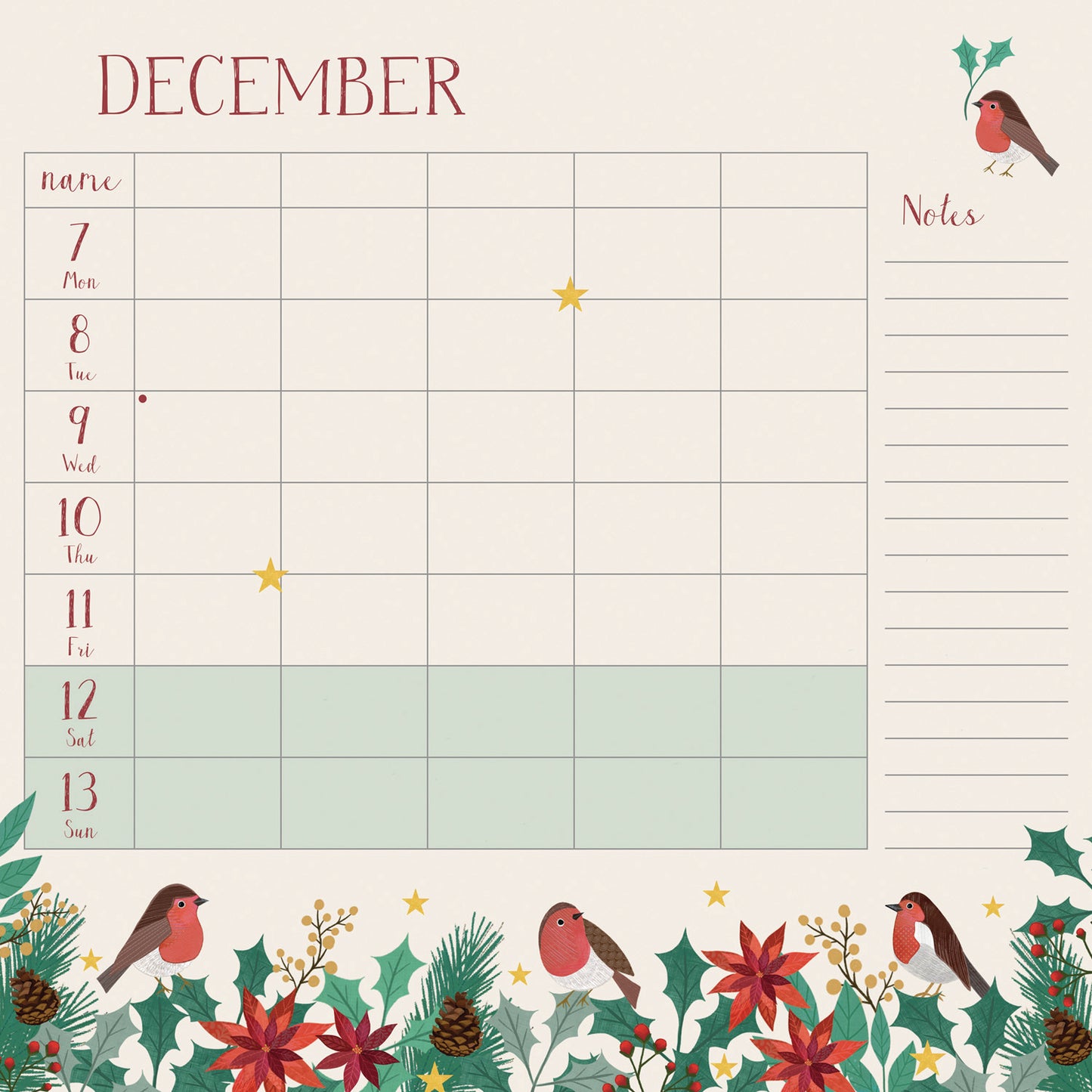 Georgia Breeze WTV Planner Wall Calendar 2026