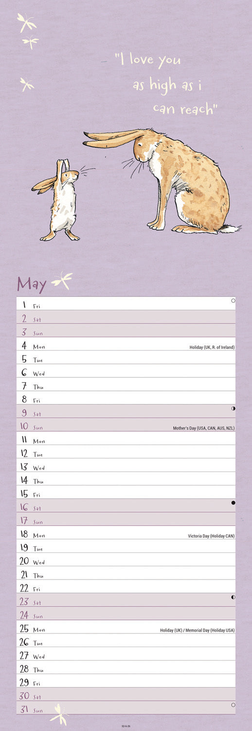 Guess How Much I Love You Slim Calendar 2026