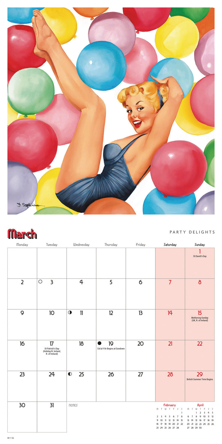 Pin Ups Mini Calendar 2026