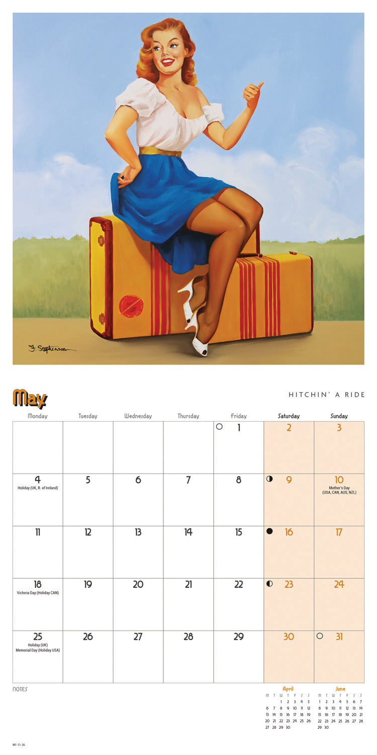 Pin Ups Mini Calendar 2026