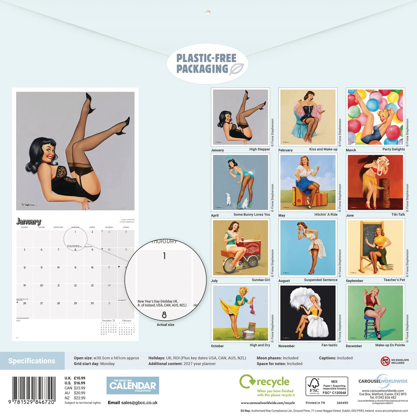 Pin Ups Wall Calendar 2026