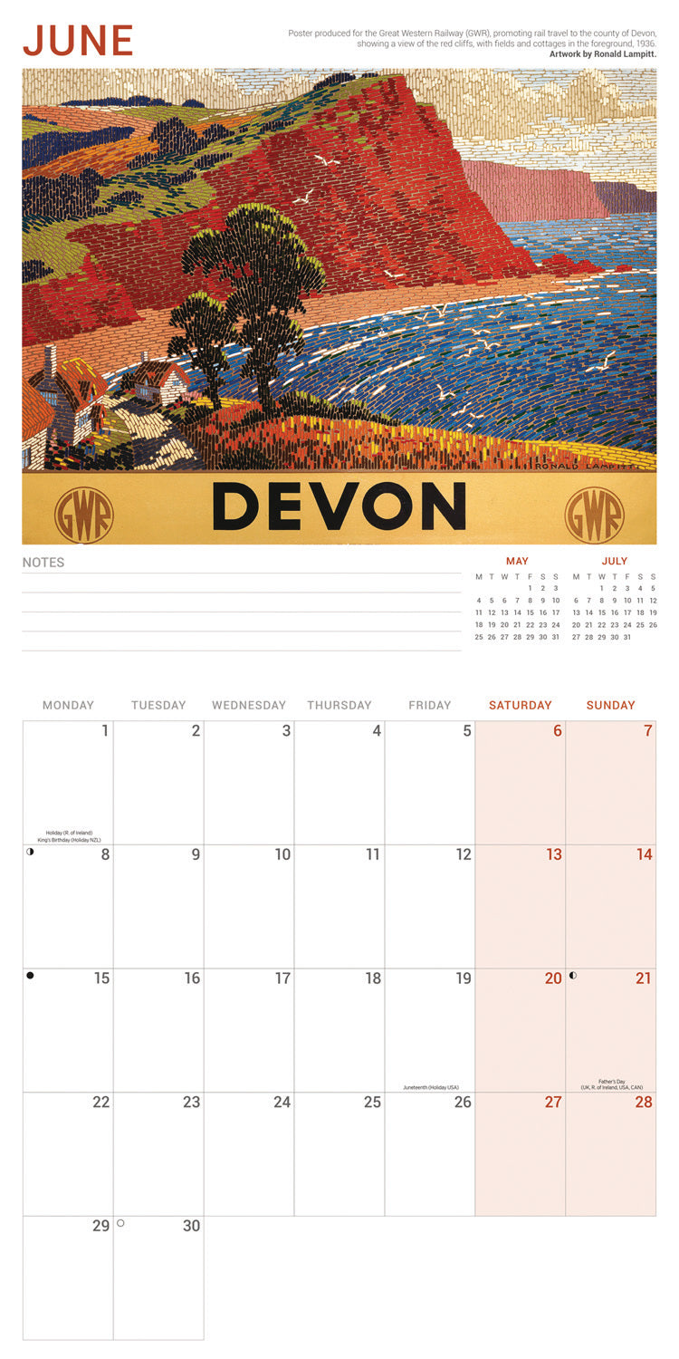 Railway Poster Art NRM Wall Calendar 2026