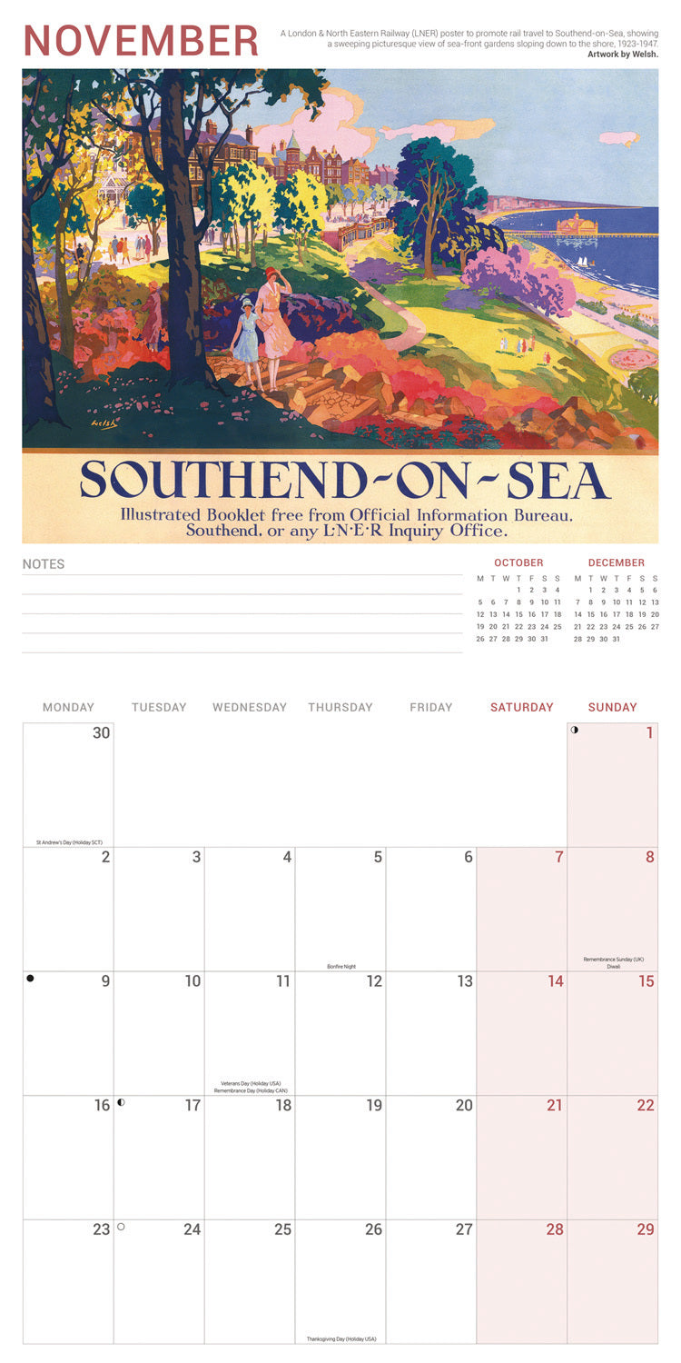 Railway Poster Art NRM Wall Calendar 2026