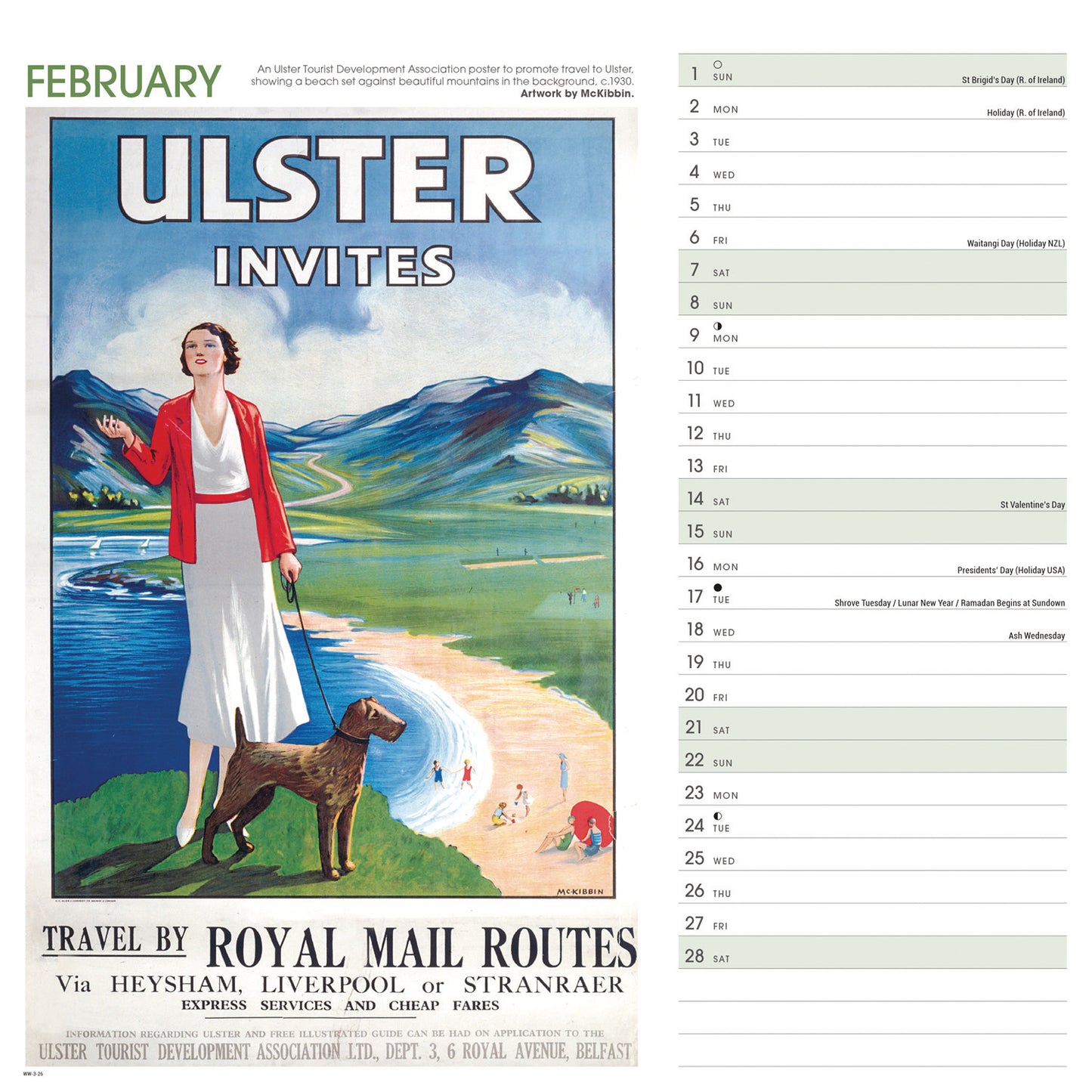 Seaside Memories NRM Wiro Wall Calendar 2026