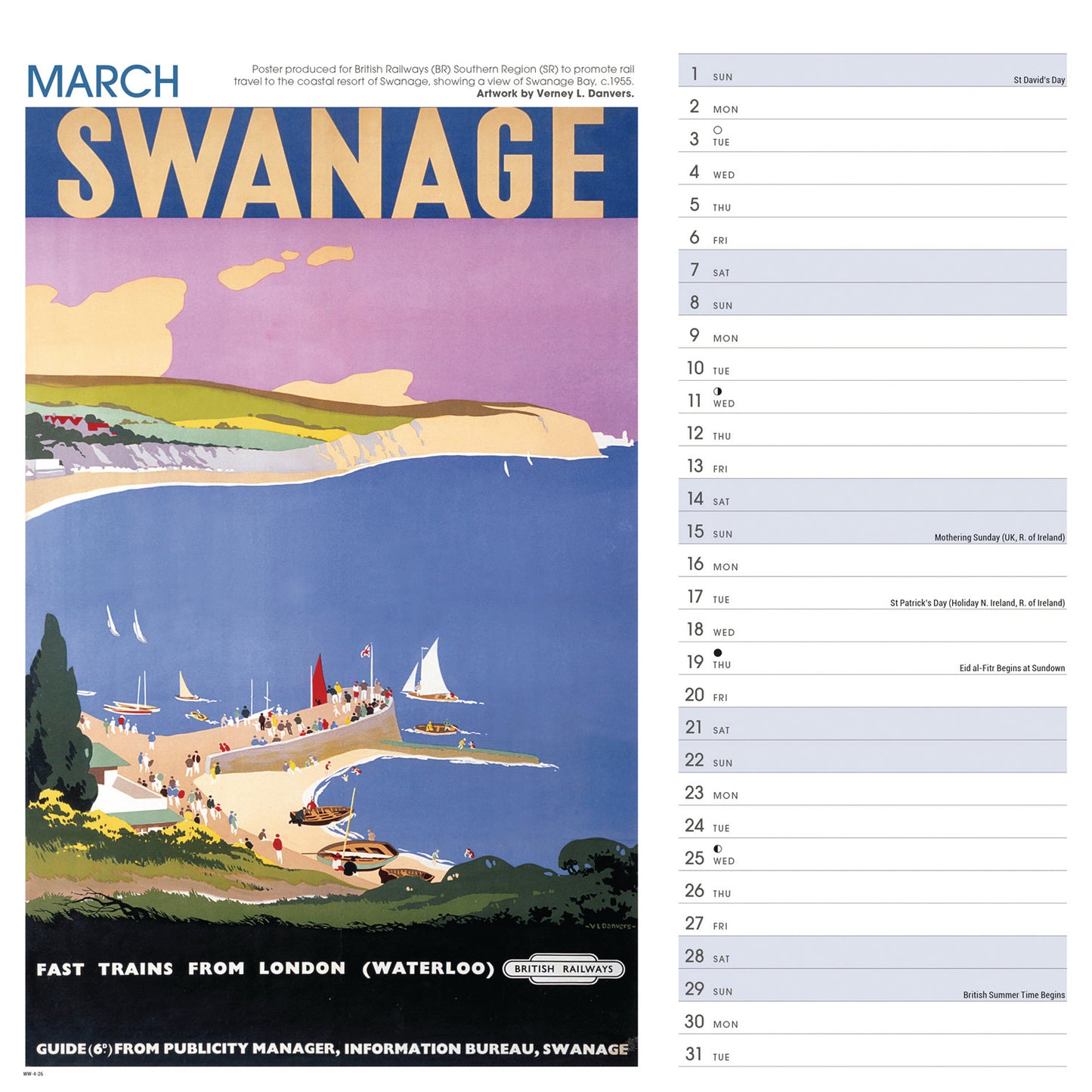 Seaside Memories NRM Wiro Wall Calendar 2026