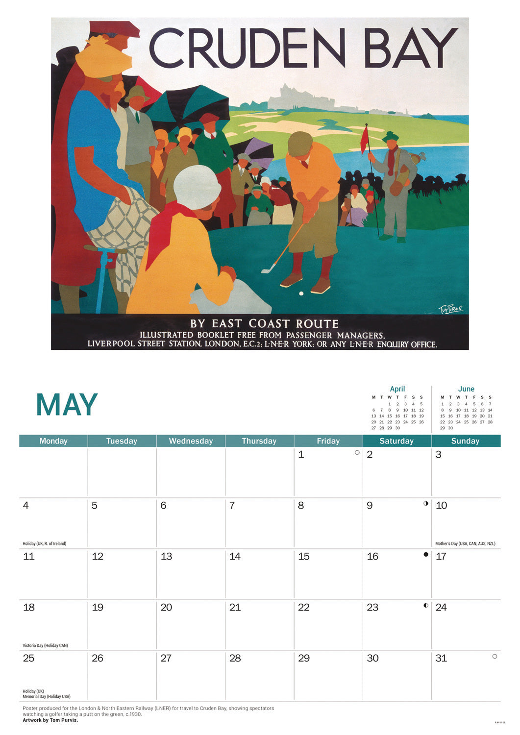 Vintage Railway Posters NRM A4 Calendar 2026