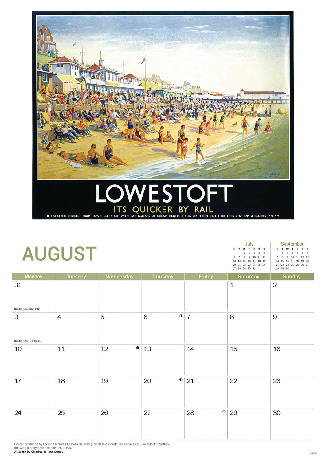 Vintage Railway Posters NRM A4 Calendar 2026