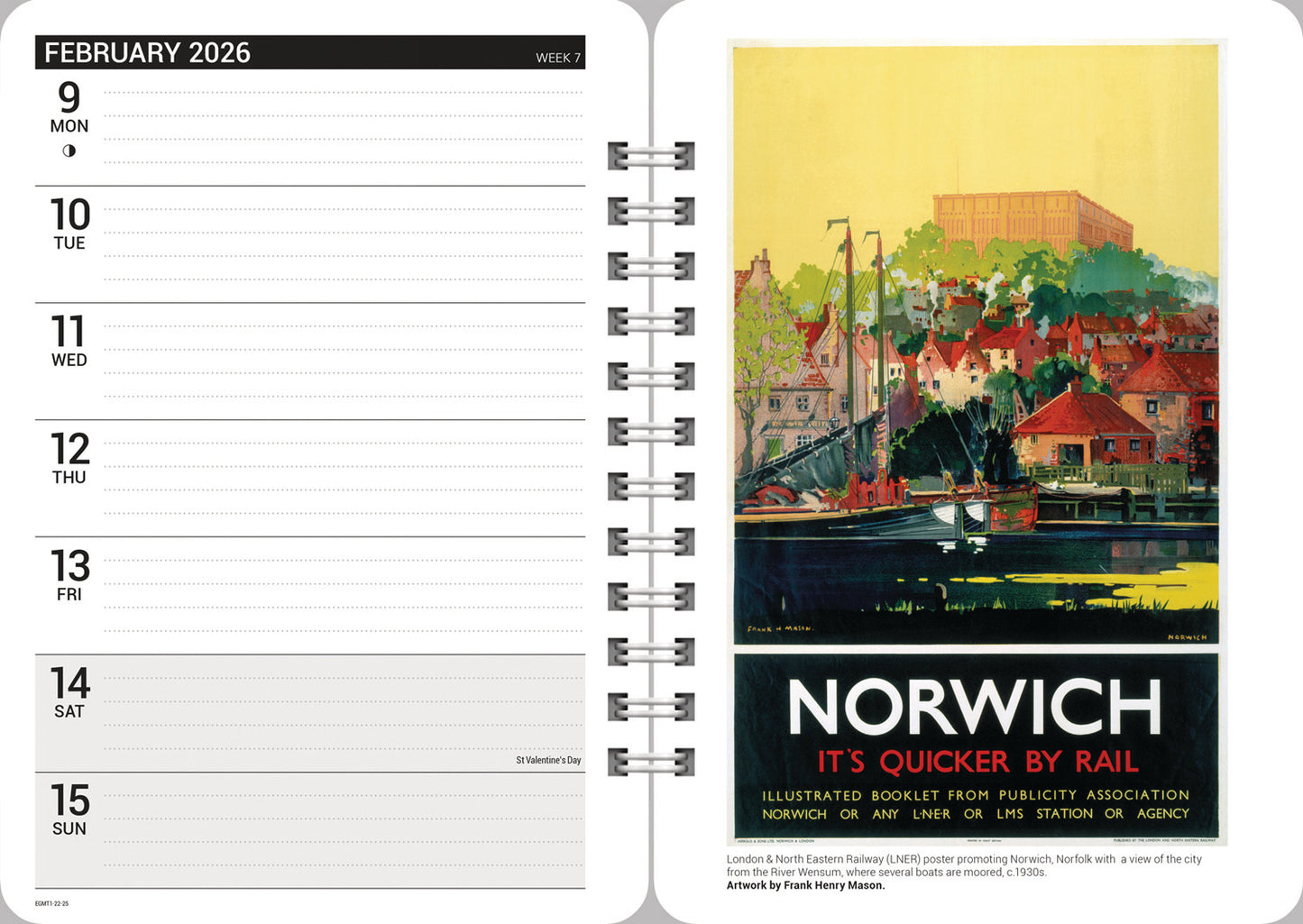 Vintage Railway Posters NRM A5 Wiro Diary 2026
