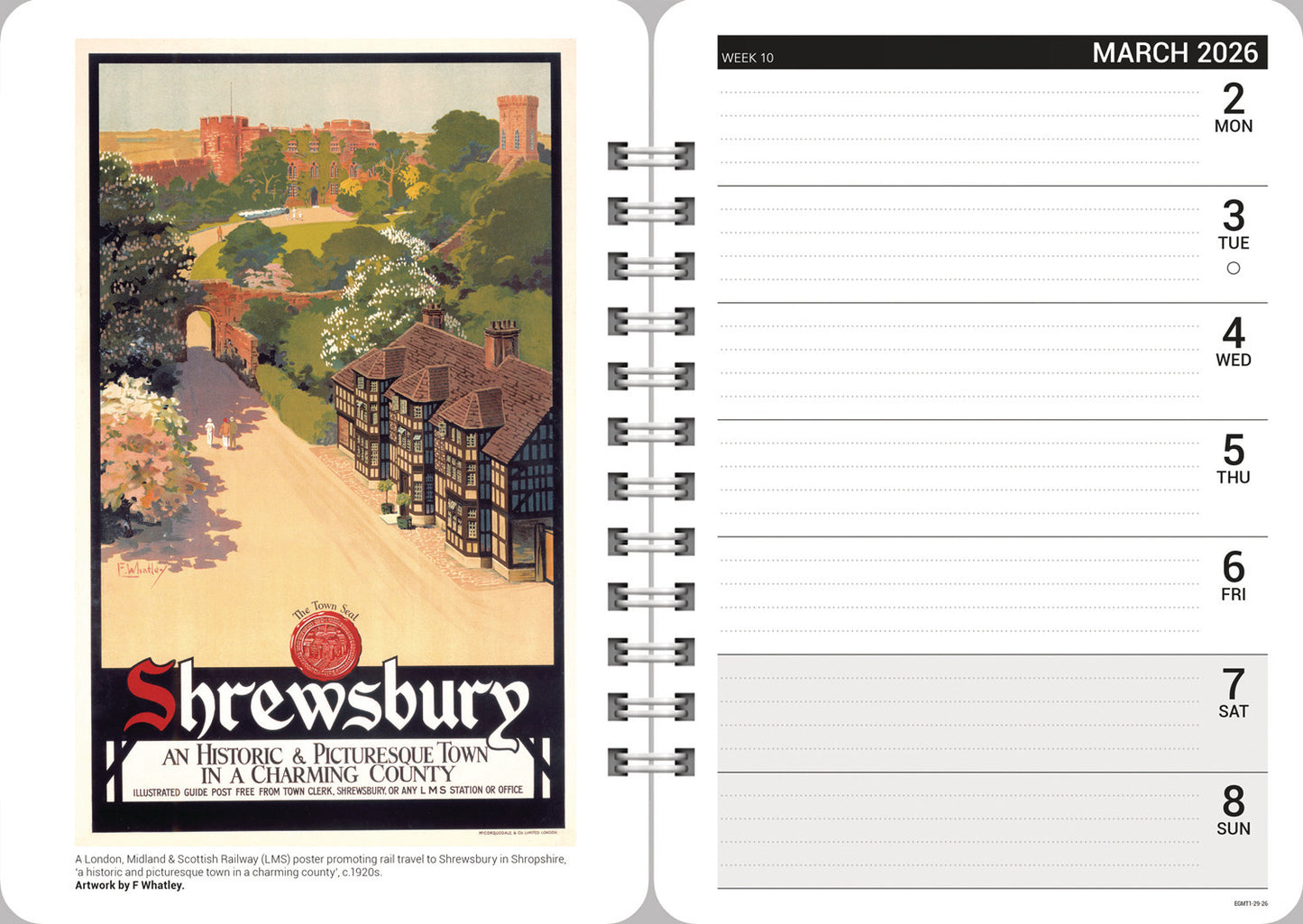 Vintage Railway Posters NRM A5 Wiro Diary 2026