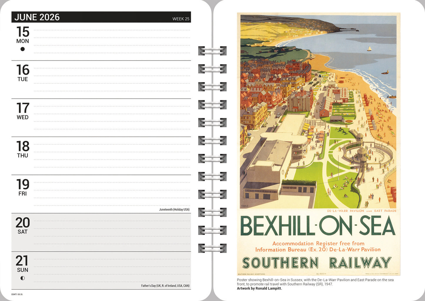 Vintage Railway Posters NRM A5 Wiro Diary 2026