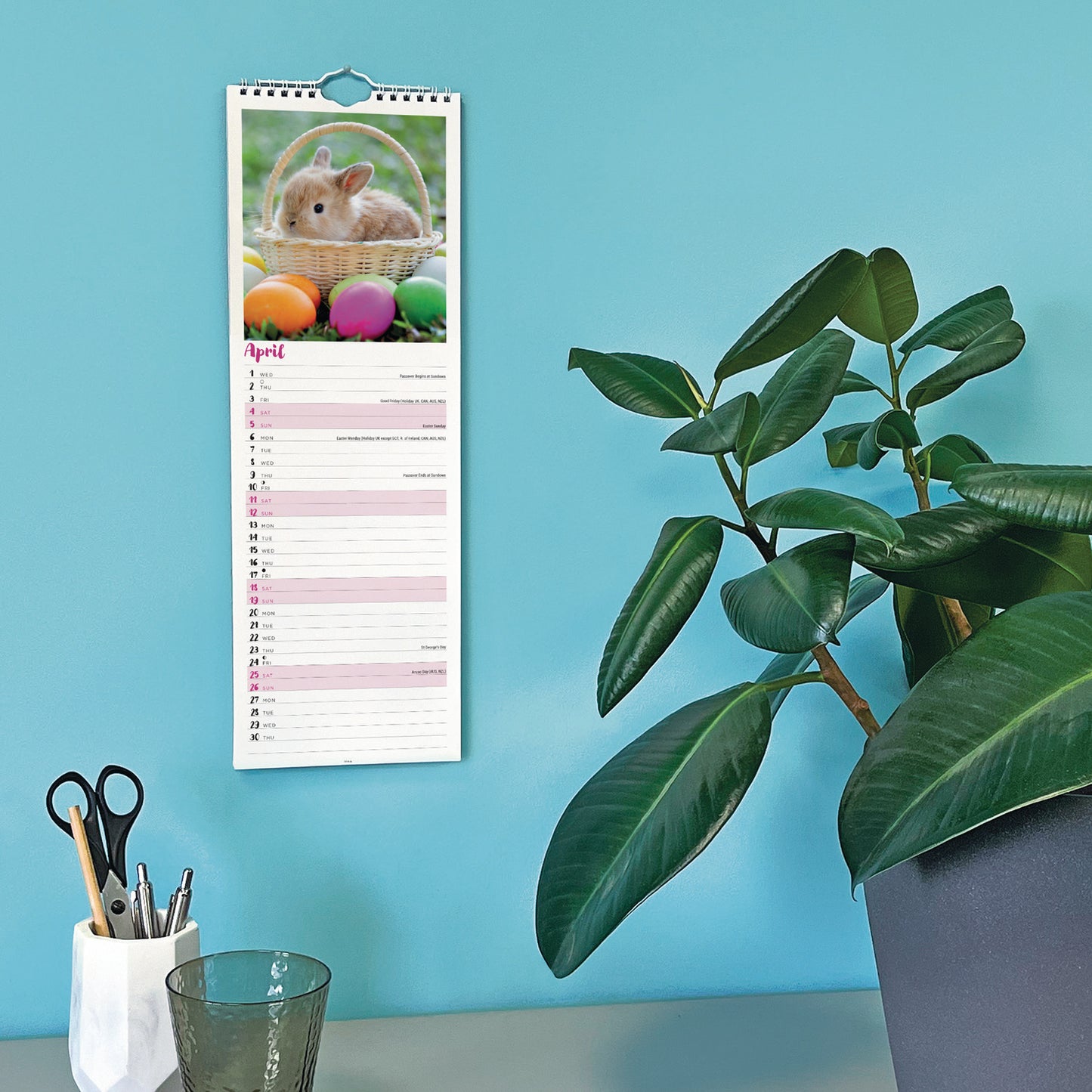 Bunnies Slim Calendar 2026