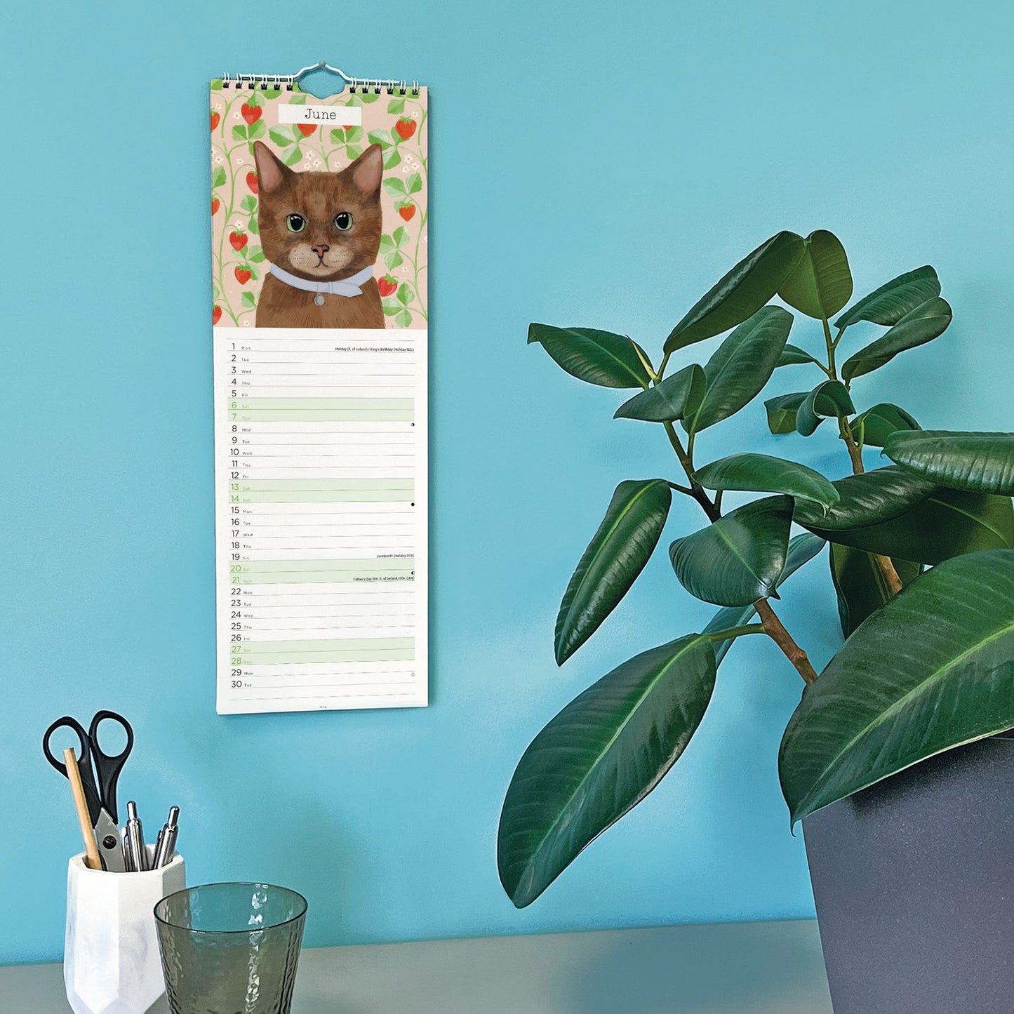 Cats Slim Calendar 2026