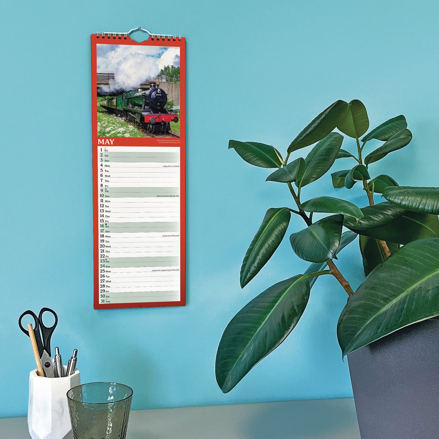 Steam Railway Slim Calendar 2026