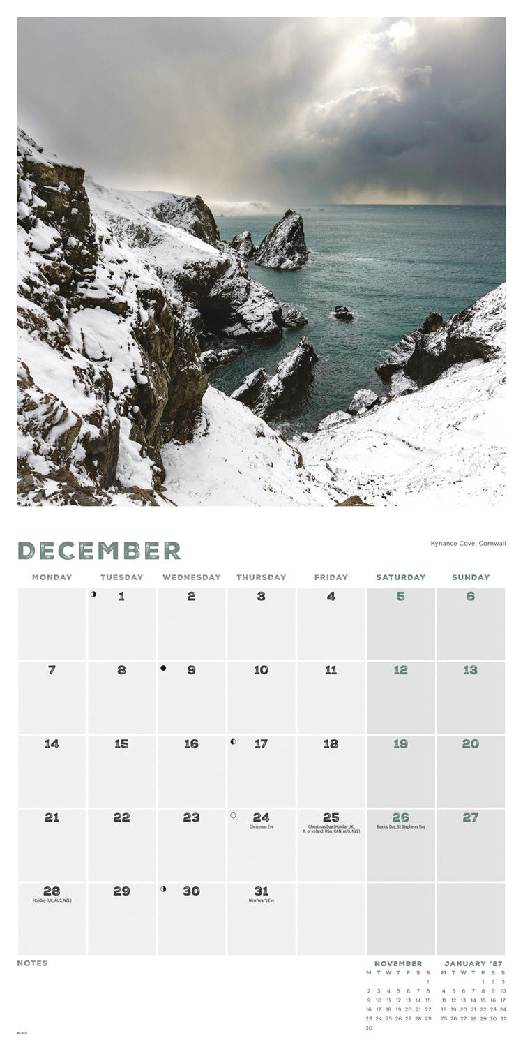 Coastlines of Britain Wall Calendar 2026