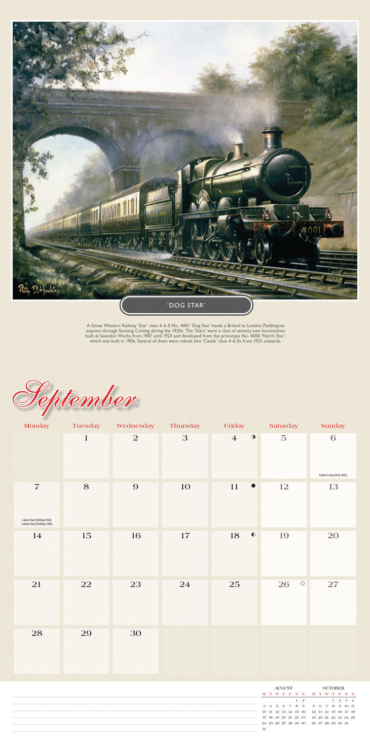 Romance of Steam wall calendar 2026