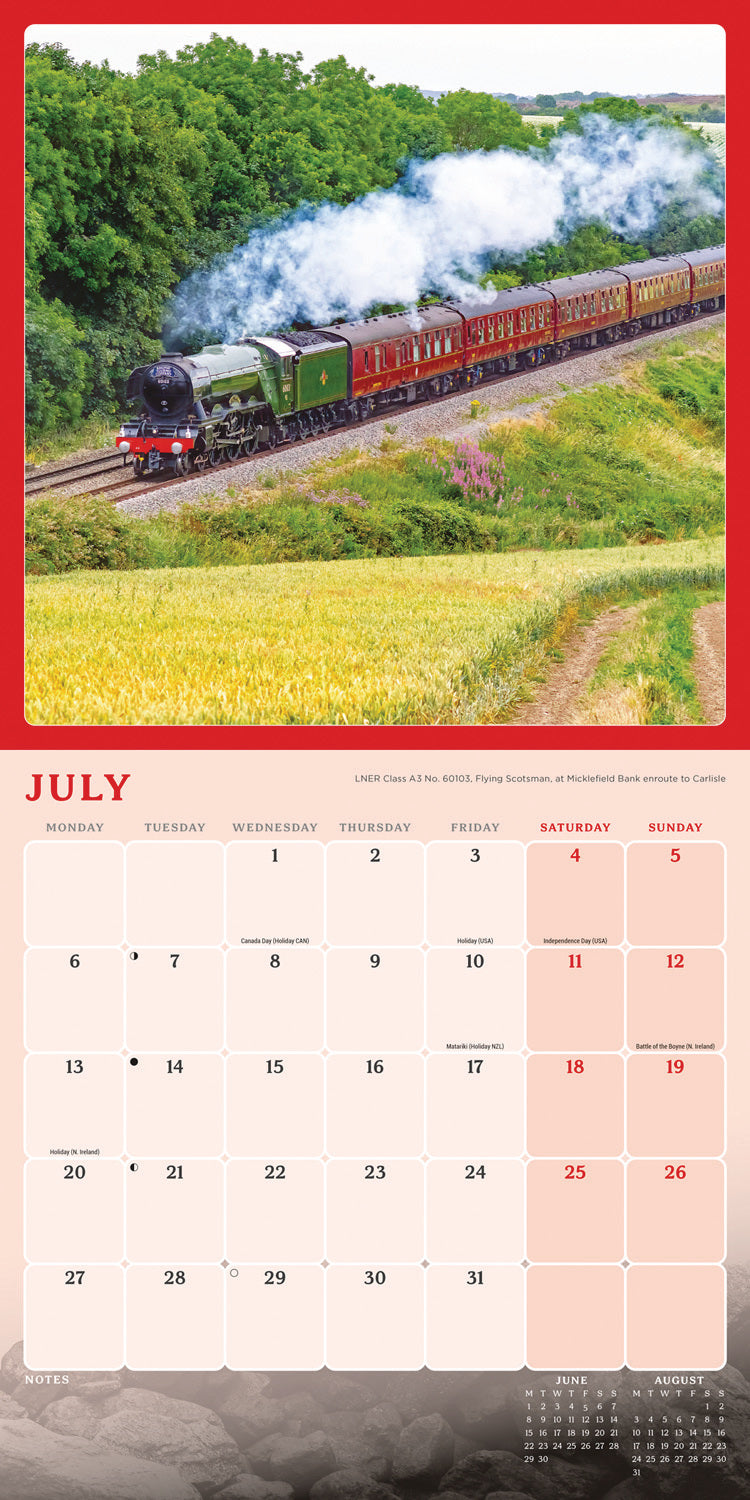 Steam Railway Wall Calendar 2026