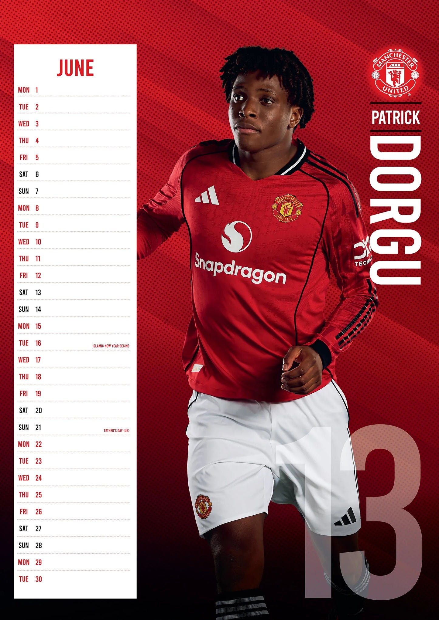 Manchester United A3 Calendar 2026