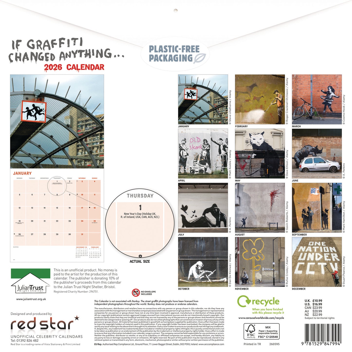 Banksy, If Graffiti Changed Anything Wall Calendar 2026