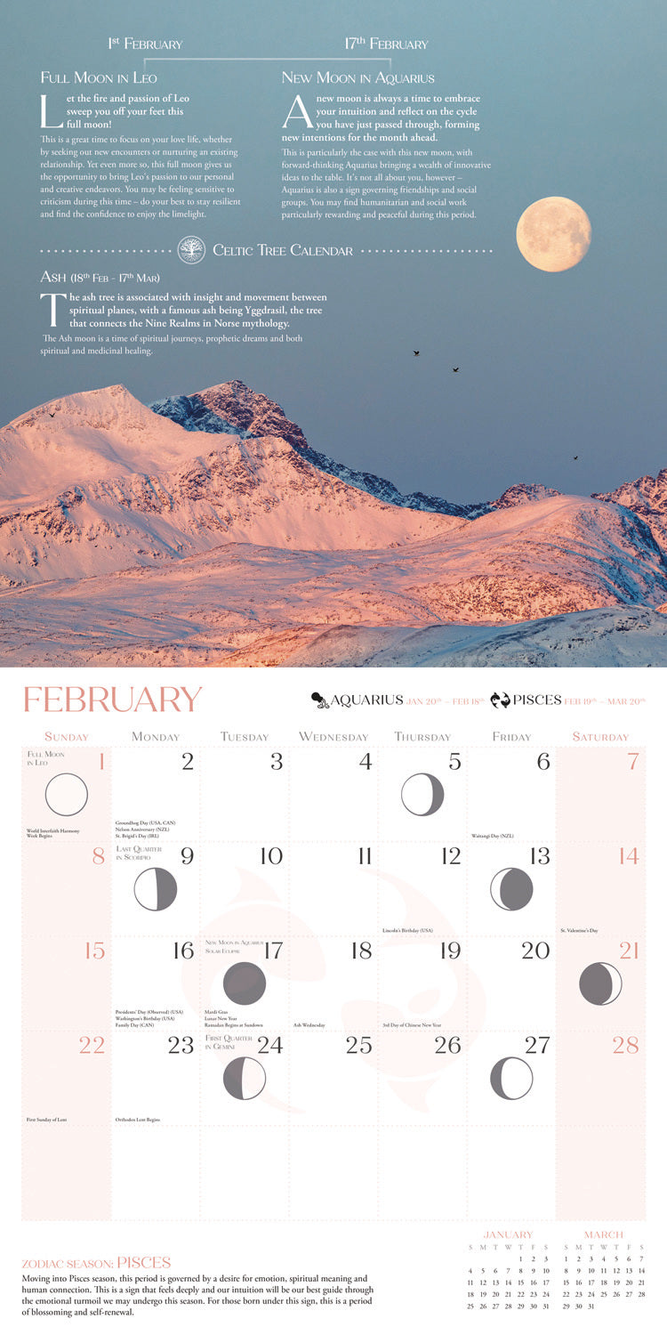 Living By The Moon Wall (Sunday Start) Calendar 2026