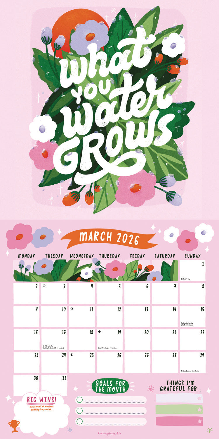 The Happiness Club Wall Calendar 2026