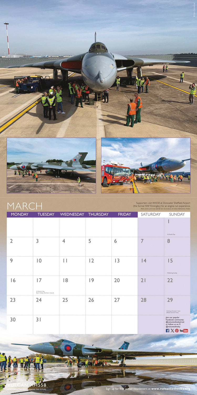 Vulcan XH558 Wall Calendar 2026