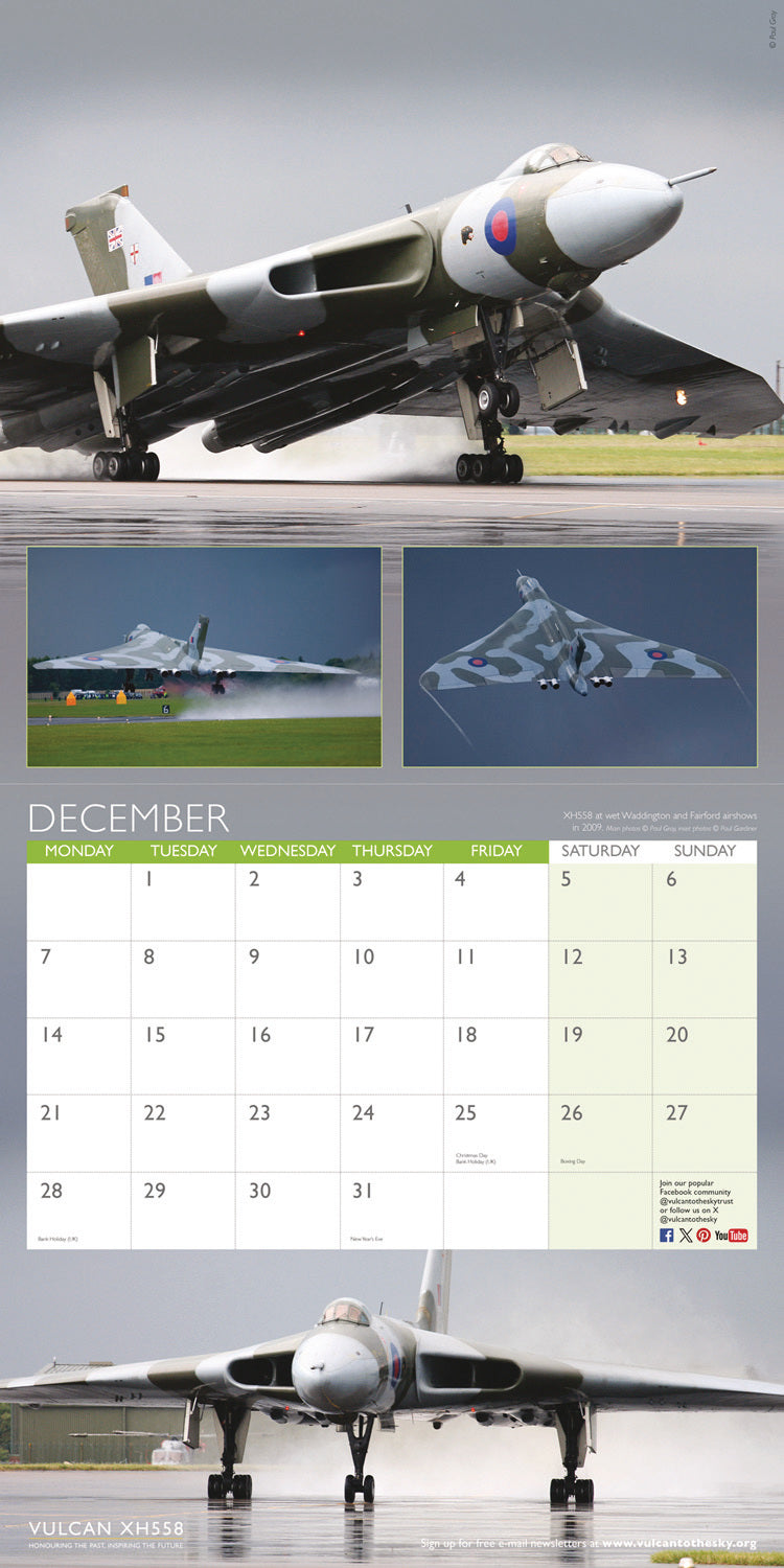 Vulcan XH558 Wall Calendar 2026