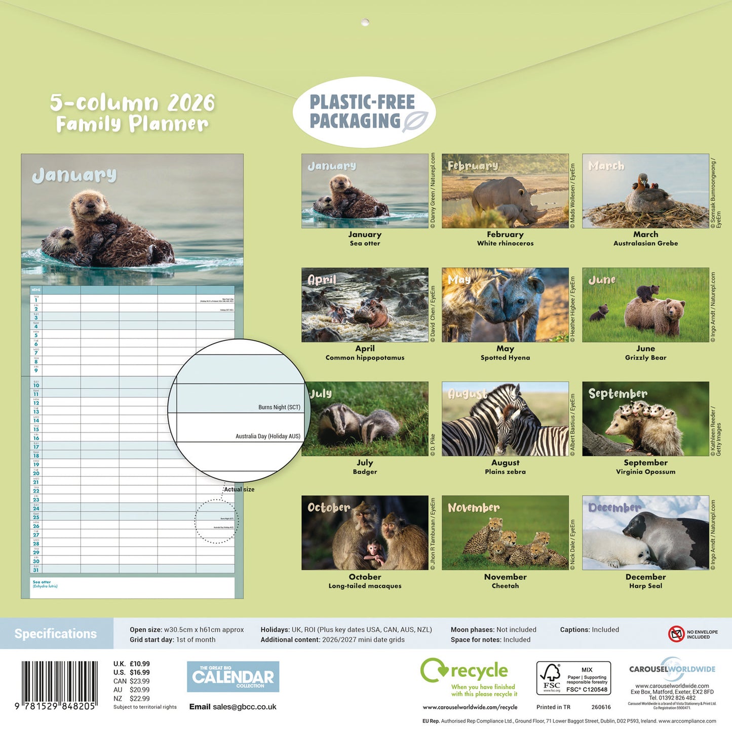 Busy Life Planner Wall Calendar 2026